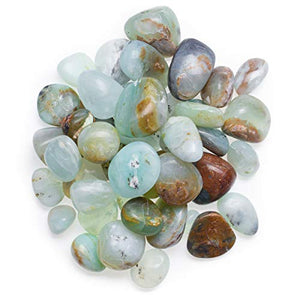 Digging Dolls: 2 lbs Natural Blue Opal Tumbled Stones from Peru