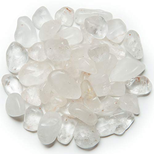 Digging Dolls: 1/2 lb of Extra Small Crystal Quartz B Grade Stones from Brazil - Tumbled Rocks Perfect for Art, Crafts, Reiki, Wicca and Wire Wrapping!