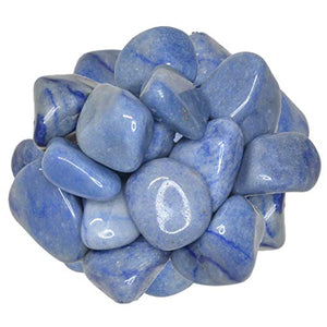 Digging Dolls: 2 lbs of Large Blue Quartz A Grade Stones from Brazil - Tumbled Rocks Crystals Perfect for Art, Crafts, Reiki, Wicca and Wire Wrapping!