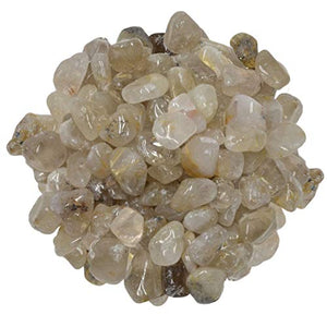 Digging Dolls: 2 lbs of Extra Small Rutile Quartz B Grade Stones from Brazil - Tumbled Rocks Crystals Perfect for Art, Crafts, Reiki, Wicca and Wire Wrapping!