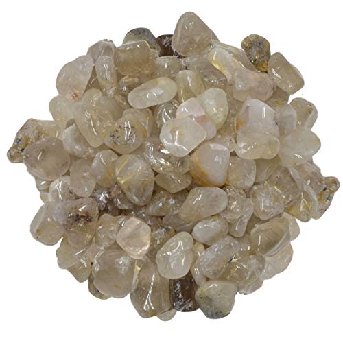 Digging Dolls: 3 lbs of Extra Small Rutile Quartz B Grade Stones from Brazil - Tumbled Rocks Crystals Perfect for Art, Crafts, Reiki, Wicca and Wire Wrapping!