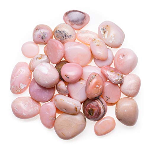 Digging Dolls: 2 lbs Natural Pink Opal Tumbled Stones from Peru