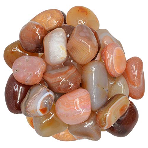 Digging Dolls: 1/2 lb of Medium Dyed Red Agate A Grade Stones from Brazil - Tumbled Rocks Crystals Perfect for Art, Crafts, Reiki, Wicca and Wire Wrapping!