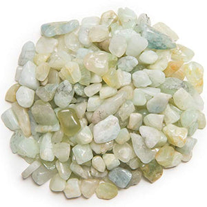 Digging Dolls: 2 lbs of XXSmall Aquamarine B Grade Stones from Brazil - Tumbled Rocks Perfect for Art, Crafts, Reiki, Wicca and Wire Wrapping!