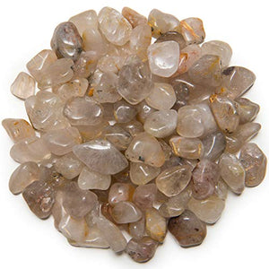 Digging Dolls: 2 lbs of Extra Small Rutilated Quartz A Grade Stones from Brazil - Tumbled Rocks Perfect for Art, Crafts, Reiki, Wicca and Wire Wrapping!