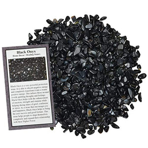 Digging Dolls: 1/2 lb of Tumbled Black Onyx Chip Stones - Polished Rocks for Crafts, Art, Vase Filler, Decoration, Reiki, Crystal Jewelry Making and More!