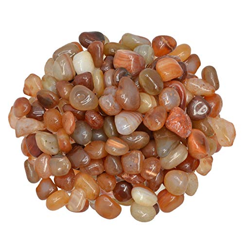 Digging Dolls: 1 lb of Extra Small Dyed Red Agate A Grade Stones from Brazil - Tumbled Rocks Crystals Perfect for Art, Crafts, Reiki, Wicca and Wire Wrapping!