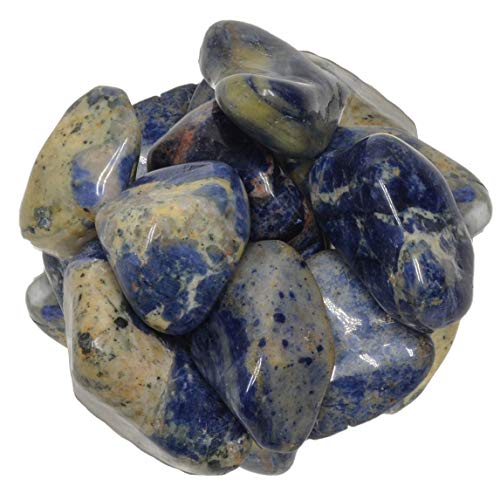 Digging Dolls: 1 lb of XX Large Sodalite B Grade Stones from Brazil - Tumbled Rocks Crystals Perfect for Art, Crafts, Reiki, Wicca and Wire Wrapping!