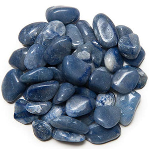 Digging Dolls: 1 lb of Small Blue Quartz B Grade Stones from Brazil - Tumbled Rocks Perfect for Art, Crafts, Reiki, Wicca and Wire Wrapping!