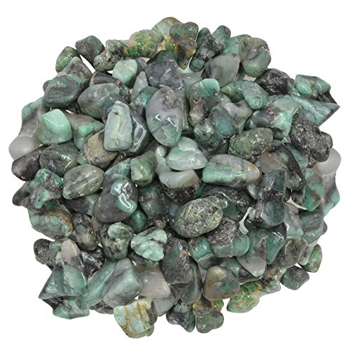 Digging Dolls: 2 lbs of XX Small Emerald A Grade Stones from Brazil - Tumbled Rocks Crystals Perfect for Art, Crafts, Reiki, Wicca and Wire Wrapping!