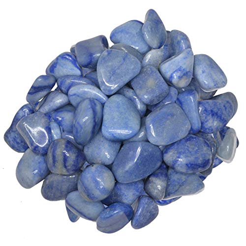 Digging Dolls: 1 lb of Small Blue Quartz A Grade Stones from Brazil - Tumbled Rocks Crystals Perfect for Art, Crafts, Reiki, Wicca and Wire Wrapping!