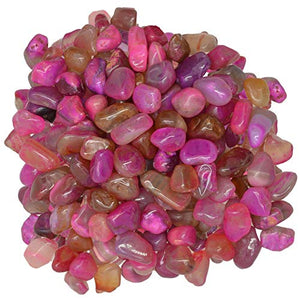 Digging Dolls: 1 lb of XX Small Dyed Pink Agate A Grade Stones from Brazil - Tumbled Rocks Crystals Perfect for Art, Crafts, Reiki, Wicca and Wire Wrapping!