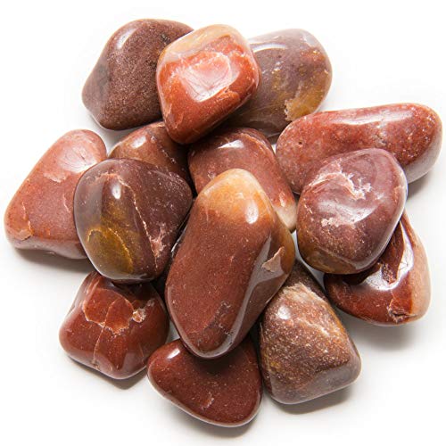 Digging Dolls: 2 lbs of Large Red Aventurine B Grade Stones from Brazil - Tumbled Rocks Perfect for Art, Crafts, Reiki, Wicca and Wire Wrapping!