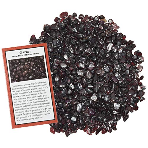 Digging Dolls: 2 lbs of Tumbled Garnet Chip Stones - Polished Rocks for Crafts, Art, Vase Filler, Decoration, Reiki, Crystal Jewelry Making and More!