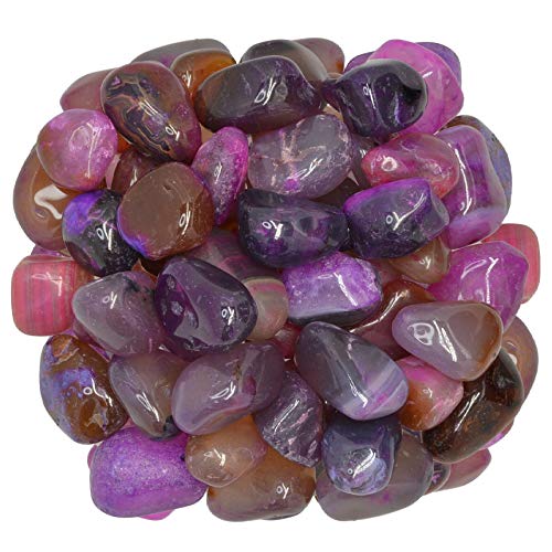 Digging Dolls: 1/2 lb of Small Dyed Pinkish Purple Agate A Grade Stones from Brazil - Tumbled Rocks Crystals Perfect for Art, Crafts, Reiki, Wicca and Wire Wrapping!