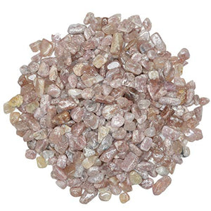 Digging Dolls: 1/2 lb of Tumbled Strawberry Quartz Chip Stones - Polished Rocks for Crafts, Art, Vase Filler, Decoration, Reiki, Crystal Jewelry Making and More!