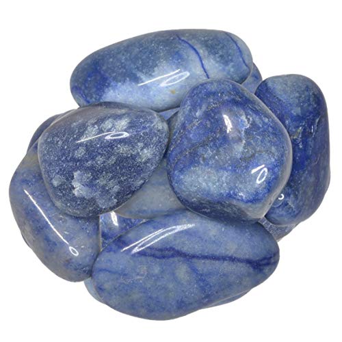 Digging Dolls: 1/2 lb of Extra Large Blue Quartz A Grade Stones from Brazil - Tumbled Rocks Crystals Perfect for Art, Crafts, Reiki, Wicca and Wire Wrapping!