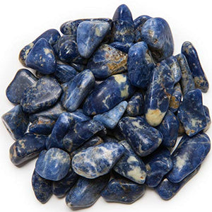 Digging Dolls: 1/2 lb of Small Sodalite B Grade Stones from Brazil - Tumbled Rocks Perfect for Art, Crafts, Reiki, Wicca and Wire Wrapping!