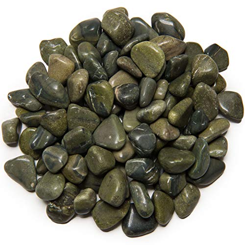 Digging Dolls: 2 lbs of Extra Small Green Jasper A Grade Stones from Brazil - Tumbled Rocks Perfect for Art, Crafts, Reiki, Wicca and Wire Wrapping!