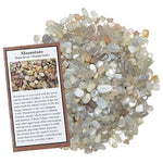 Digging Dolls: 2 lbs of Tumbled Moonstone Chip Stones - Polished Rocks for Crafts, Art, Vase Filler, Decoration, Reiki, Crystal Jewelry Making and More!