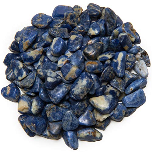 Digging Dolls: 1 lb of XXSmall Sodalite B Grade Stones from Brazil - Tumbled Rocks Perfect for Art, Crafts, Reiki, Wicca and Wire Wrapping!