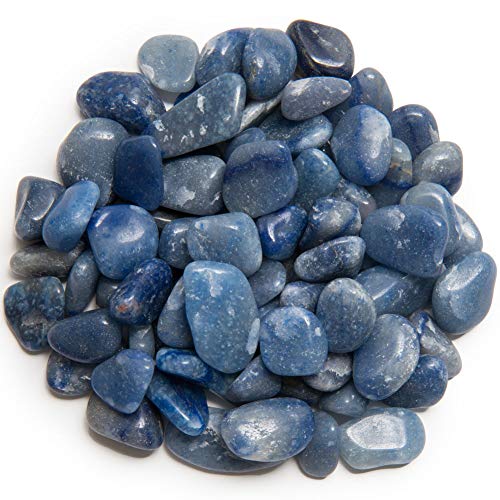 Digging Dolls: 1 lb of Extra Small Blue Quartz B Grade Stones from Brazil - Tumbled Rocks Perfect for Art, Crafts, Reiki, Wicca and Wire Wrapping!