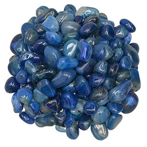 Digging Dolls: 1 lb of XX Small Dyed Blue Agate A Grade Stones from Brazil - Tumbled Rocks Crystals Perfect for Art, Crafts, Reiki, Wicca and Wire Wrapping!