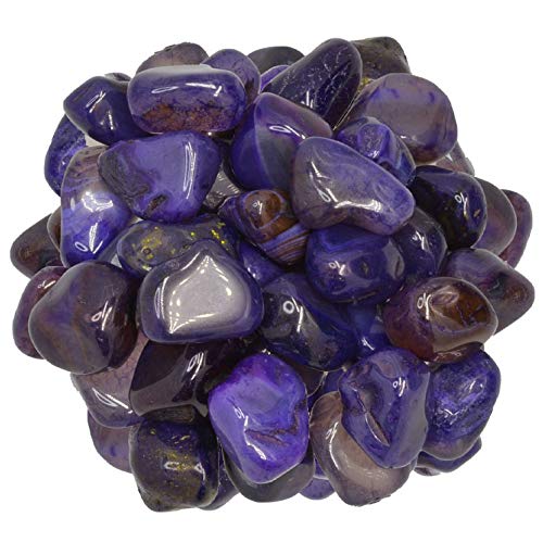 Digging Dolls: 1/2 lb of Small Dyed Dark Purple Agate A Grade Stones from Brazil - Tumbled Rocks Crystals Perfect for Art, Crafts, Reiki, Wicca and Wire Wrapping!