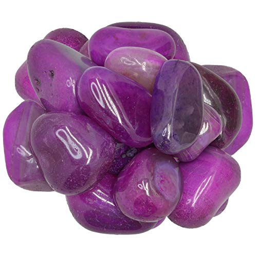 Digging Dolls: 1 lb of Extra Large Dyed Pinkish Purple Agate A Grade Stones from Brazil - Tumbled Rocks Crystals Perfect for Art, Crafts, Reiki, Wicca and Wire Wrapping!