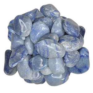 Digging Dolls: 1/2 lb of Medium Blue Quartz B Grade Stones from Brazil - Tumbled Rocks Crystals Perfect for Art, Crafts, Reiki, Wicca and Wire Wrapping!