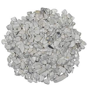 Digging Dolls: 1/2 lb of Tumbled Howlite Chip Stones - Polished Rocks for Crafts, Art, Vase Filler, Decoration, Reiki, Crystal Jewelry Making and More!