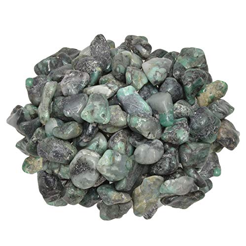 Digging Dolls: 2 lbs of Extra Small Emerald A Grade Stones from Brazil - Tumbled Rocks Crystals Perfect for Art, Crafts, Reiki, Wicca and Wire Wrapping!