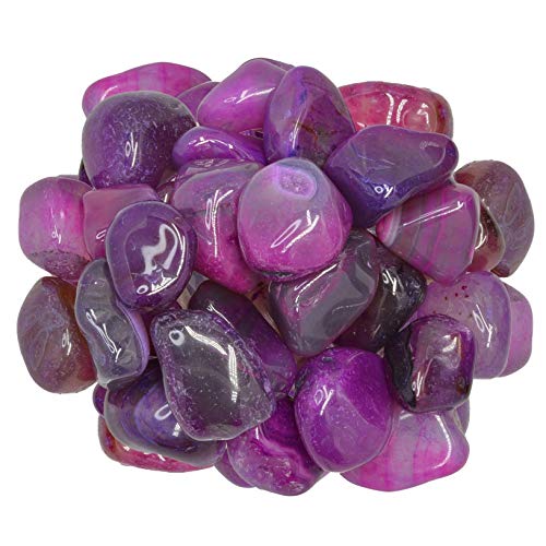 Digging Dolls: 1/2 lb of Medium Dyed Pinkish Purple Agate A Grade Stones from Brazil - Tumbled Rocks Crystals Perfect for Art, Crafts, Reiki, Wicca and Wire Wrapping!