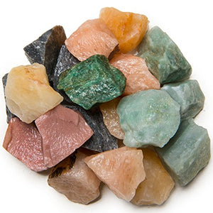 Digging Dolls: 1 lb Rough Assorted Aventurine - Blue, Yellow, Green, Dark Green, Red, Peach - Raw Natural Crystals, Rocks, Stones for Cabbing, Cutting, Tumbling, Polishing, Wire Wrapping, Reiki