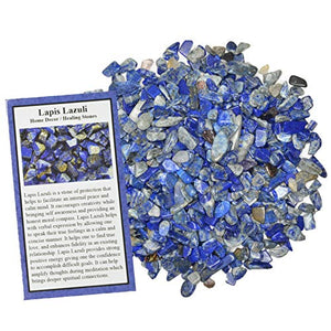 Digging Dolls: 1 lb of Tumbled Lapis Lazuli Chip Stones - Polished Rocks for Crafts, Art, Vase Filler, Decoration, Reiki, Crystal Jewelry Making and More!