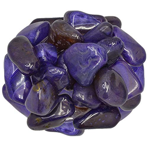 Digging Dolls: 1 lb of Large Dyed Dark Purple Agate A Grade Stones from Brazil - Tumbled Rocks Crystals Perfect for Art, Crafts, Reiki, Wicca and Wire Wrapping!