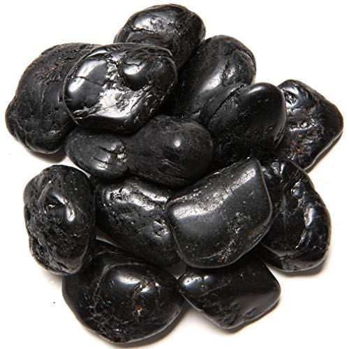 Digging Dolls: 1/2 lb of Extra Large Black Tourmaline A Grade Stones from Brazil - Tumbled Rocks Perfect for Art, Crafts, Reiki, Wicca and Wire Wrapping!