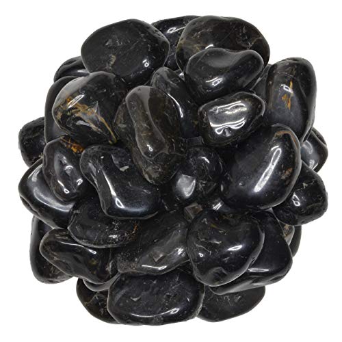 Digging Dolls: 1 lb of Medium Black Onyx A Grade Stones from Brazil - Tumbled Rocks Crystals Perfect for Art, Crafts, Reiki, Wicca and Wire Wrapping!