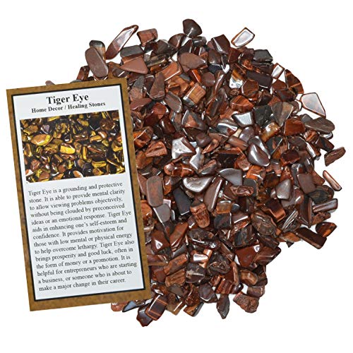 Digging Dolls: 1 lb of Tumbled Dyed Red Tiger Eye Chip Stones - Polished Rocks for Polished Rocks for Crafts, Art Projects and More!