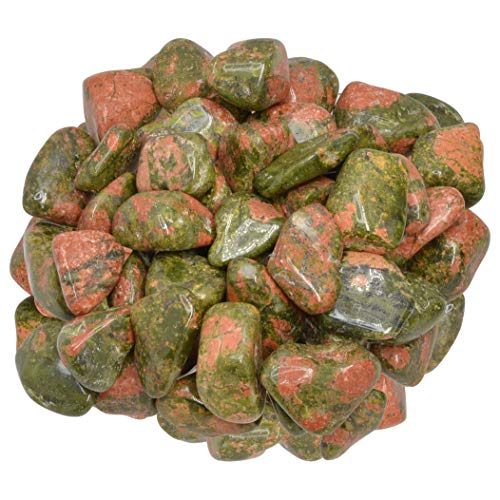 Digging Dolls: 1/2 lb of Small Unakite A Grade Stones from Brazil - Tumbled Rocks Crystals Perfect for Art, Crafts, Reiki, Wicca and Wire Wrapping!