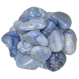 Digging Dolls: 2 lbs of Large Blue Quartz B Grade Stones from Brazil - Tumbled Rocks Crystals Perfect for Art, Crafts, Reiki, Wicca and Wire Wrapping!