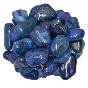 Digging Dolls: 2 lbs of Large Dyed Blue Agate A Grade Stones from Brazil - Tumbled Rocks Crystals Perfect for Art, Crafts, Reiki, Wicca and Wire Wrapping!