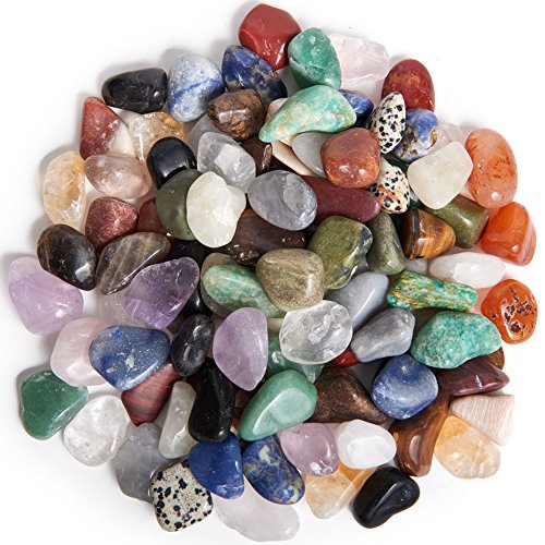 Digging Dolls: 2 lbs Tumbled Natural Brazilian Stone Mix - Small - 0.75" to 1" Average Size - Perfect for Arts, Crafts, Gifts, Party Favors, Wire Wrapping and More!