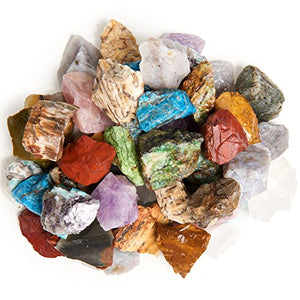 Digging Dolls: 3 lbs Natural Premium Madagascar Rough Stone Mix - Large Size - 1" to 1.5" Average - Raw Rough Rocks for Arts, Crafts, Tumbling, Polishing, Gem Mining, Wire Wrapping and More!