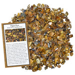 Digging Dolls: 2 lbs of Tumbled Tiger Eye Chip Stones - Polished Rocks for Crafts, Art, Vase Filler, Decoration, Reiki, Crystal Jewelry Making and More!